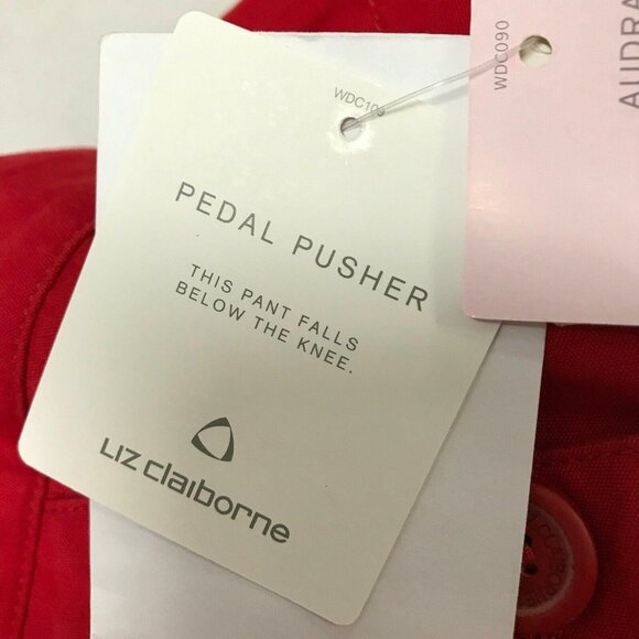 NWT Liz Claiborne Womens Audra Red Wide Leg Cropped Pants Size 12 - Picture 5 of 12